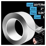 Art3d Double-Sided Tape (10FT), Removable, Traceless, Washable, Reusable - Multipurpose Tape as Seen on TV - Retail: $8