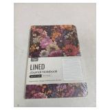 Lined Journal Notebook for Women & Men, Hardcover Leather Journal for writing, A5 College Ruled Notebook for Work & Note Taking, Perfect for Office School Home Supplies, 160 Pages, Midnight Bloom - Re