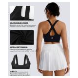 RUNNING GIRL Adjustable Straps High Impact Sports Bra for Women,High Support Workout Sports Bras with Sewn in Pads(WX3120 Black L) - Retail: $25