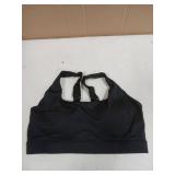 RUNNING GIRL Adjustable Straps High Impact Sports Bra for Women,High Support Workout Sports Bras with Sewn in Pads(WX3120 Black L) - Retail: $25