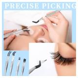 DragonflyDreams 4 Pieces Tweezers with Rubber PVC Coated Set, Straight Tip Tweezers Rubber Flat Tip Long Bent Tweezer for Crafts Stamps Beads Jewelry Tools (Rubber Tweezer) - Retail: $10