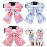 3 Pack Small Dog Collar for Female Dogs Girl Dog Collars Pink Dog Collar with Bowtie for Girl Female Dogs Adjustable Cute Puppy Collars - Retail: $8