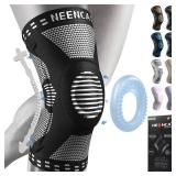 NEENCA Professional Knee Brace for Pain Relief, Medical Knee Support with Patella Pad & Side Stabilizers, Compression Knee Sleeve for Meniscus Tear, ACL, Joint Pain, Runner, Workout (Black, Medium) - 