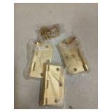Door Hinges Satin Brass 3.5 Inch x 3.5" Interior Gold Door Hinges for Doors 3 Pack Brushed Brass Door Hinges 3-1/2" Rounded 5/8"Radius Corners Bedroom Residential Standard Indoor Door Hardware Hinge -
