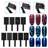 XEAOHESY 14 Pcs Nail Magnet Tool Set Magnet Plate Wand Board Magnetic Pen Stripe Nail Magnet Double Ended Magnet Wand Magnet Stick for Cat Eye Gel Polish Nail Art - Retail: $9