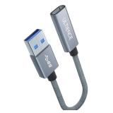 ULTIENCE [10Gbps] High-Speed A to C Adapter with USB to USB C Cable, Female 60W Fast Charging and Data Transfer Compatible with Laptop, PC, Flash Disk, Charger (0.41 ft Grey) - Retail: $9