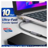 ULTIENCE [10Gbps] High-Speed A to C Adapter with USB to USB C Cable, Female 60W Fast Charging and Data Transfer Compatible with Laptop, PC, Flash Disk, Charger (0.41 ft Grey) - Retail: $9