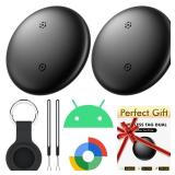 Air Tracker Tags-2 Pack for Android with Case- Bluetooth Tracker Item Finder for Key, Wallet, Luggage - Works with Google Find Hub, IP66 Waterproof, Smart Tag for Android & Samsung Phones(Black) - Ret