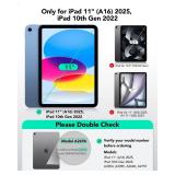 ESR 2 Pack Screen Protector for iPad A16 11th/10th Generation (11 Inch/10.9, 2025/2022), 9H Tempered Glass Film with UltraFit Tray, Apple Pencil Support, Scratch Resistant, HD Clarity, Bubble Free - R
