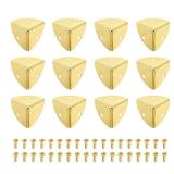 Uxcell 12 Pcs Metal Corner Protectors, 23mm Box Edge Guard Protector, with Mounting Screws for Furniture Cabinet Speaker Protection Home Decorative, Light Gold - Retail: $8
