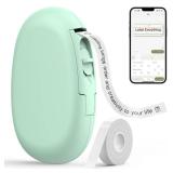 SUPVAN E10 Bluetooth Label Maker Machine with Tape, Continuous Waterproof Label, Versatile App with 35 Fonts and 1k+ Icons, Label Printer for Home, Kitchen, School, Office Organization, Green - Retail