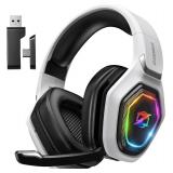 Ozeino 2.4GHz Wireless Gaming Headset for PC, Ps5, Ps4 - Lossless Audio USB & Type-C Ultra Stable Gaming Headphones with Flip Microphone, 40-Hr Battery Gamer Headset for Switch, Laptop, Mobile, Mac - 