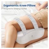 JINXIA Knee Pillow for Side Sleepers, Comfortable Memory Foam Leg Pillow for Side Sleeping, Pillow Sleeping Between Legs Aligns Spine, for Hip, Back & Sciatica Pain Relief, White - Retail: $26
