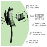 Ninabella Detangle Hair Brush for Women & Men - Does not Pull - Straightening Brushes for Straight & Curly Hair - Unique Spiral Detangling Hairbrush - Black - Retail: $9