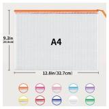 JARLINK A4 Letter Size 30 Pack 10 Colors Zipper Mesh Document Pouch, Mesh Bags for Board Games & Puzzles, Waterproof Document Zipper Pouches for Office School Supplies, Toys, Cosmetics Travel Storage 