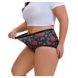 INNERSY Plus Size XL-5XL Big Curvy Woman Cotton Underwear High Waist Briefs 5-Pack(Velvetrose,3X-Large) - Retail: $26