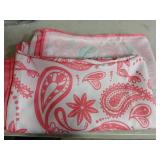 Horaldaily Retro Tablecloth 60x120 Inch Rectangular, Pink Paisley Valentine Washable Seasonal Table Cover for Party Picnic Dinner Decor