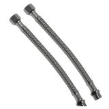 Water Supply Extension Line - 8 Inch Long, 3/8" Male Comp. To 3/8" Female Compression Stainless Steel Braided Hose, Fits Toilet Ballcock or Other Faucet Fitting - 2 Pieces - Retail: $17