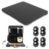 360° Rolling Tray Bamboo Appliance Slider for Kitchen Appliances, Coffee Maker Mat Tray for Countertops Sliding Tray for Coffee Maker Appliances Mat Easily from Under The Cabinet Black 11.6x13.9 - Re