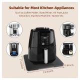 360° Rolling Tray Bamboo Appliance Slider for Kitchen Appliances, Coffee Maker Mat Tray for Countertops Sliding Tray for Coffee Maker Appliances Mat Easily from Under The Cabinet Black 11.6x13.9 - Re