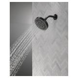 Delta 6-Setting Matte Black Shower Head with High Pressure Spray, 6 Inch Round Shower Head, Showerheads, 1.75 GPM Flow Rate, Matte Black 52535-BL - Retail: $73