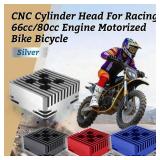 HGC CNC Silver Cylinder Head For Racing 66cc/80cc Engine Motorized Bike Bicycle - Retail: $29