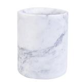 ACKEIVTO Natural Marble Utensil Holder for Kitchen Counter Decor, Flatware & Utensil Storage Organizer - Kitchen Utensil Organizer for Countertops, Office & Center Table