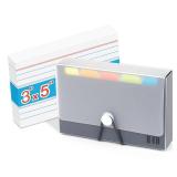 H4D 3x5 Index Card Case with 100 Heavyweight Ruled Index Cards and Dividers, Black - Retail: $9
