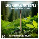 Western SOL Horse Bristle Bamboo Toothbrushes (4-Pack) Luxury Toothbrush - Plastic-Free, Biodegradable, Eco-Friendly No Chemicals - Retail: $30