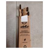 Western SOL Horse Bristle Bamboo Toothbrushes (4-Pack) Luxury Toothbrush - Plastic-Free, Biodegradable, Eco-Friendly No Chemicals - Retail: $30