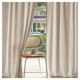 MIULEE Non-See-Through Privacy Linen Curtains 2 Panels, Light Filtering Window Curtains Farnhouse Textured Back Tab Semi Sheer Drapes for Bedroom Living Room, 52 x 108 Inches Long, Taupe - Retail: $52