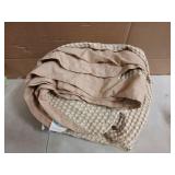 VALUXE Duvet Cover Set Queen Size 100% Cotton,Khaki Waffle Weave Soft and Breathable 1 PC Bedding Set (1 Duvet Cover - Retail: $90