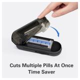 ONE PIX Pill Cutter Splitter for Small and Tiny Pills, Professional Adjustable Pill Cutter with Hidden Stainless Steel Blade, Safely Cuts Multiple Pills at Once, Grey - Retail: $9