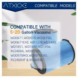 ATXKXE VF5000 Replacement Filter for ridgd 5-20 Gallon Wet Dry Vacuums WD1450 WD0970 WD1270 WD09700 WD06700 WD1680 WD1851 RV2400A, 2 Pack - Retail: $24