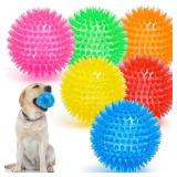 VITEVER 3.5" Squeaky Dog Toy Balls (6 Colors) Puppy Chew Toys for Teething, BPA Free Non-Toxic, Spikey Dog Balls for Medium, Large & Small Dogs, Durable Toys for Aggressive Chewers - Retail: $14