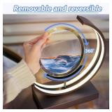 AECEVAN Moving Sand Art Lamp, Sand Art Kits Table Lamp 3D 3 Colors Desktop Light Relaxing Desk Decor with Stand for Home Office Decor (Blue)