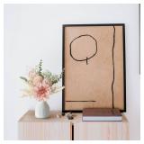 Mkono Small Artificial Flowers in Ceramic Vase 13.5" Centerpieces Coffee Table Decor, Silk Flower Arrangements for Home Decor Indoor Fake Flower Bouquet for Bathroom Dining Room Kitchen Wedding Pink -