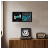 Sruchy CD Display Frame 13x7 Inch, Shatter-Resistant Solid Wood Case for Signed Discs & Albums, Wall Mount or Tabletop Music Decor with Plexi Glass, Idea Gift for Music Fans (Black) - Retail: $17