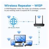 DBIT N300 2.4GHz WiFi Router with WISP Wireless Repeater Mode Internet Router for Smart Home - Guest Network, Internet Access Control, Speed Limit, WPA2, WLAN Schedule, WPS, IPTV, Easy Setup (T1 Pro) 
