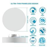ZAGO 5 Inch LED Frameless Surface Mount Ceiling Light, 5CCT Switchable, Shower Rated Twist in Contemporary Mini Flush Mount Light, 120V, 60W Equivalent, ETL Certified, Dimmable, White, 4 Packs - Retai