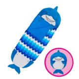Happy Nappers Pillow & Sleepy Sack- Comfy, Cozy, Compact, Super Soft, Warm, All Season, Sleeping Bag with Pillow- Blue Shark (Medium- 54x 20) - Retail: $51