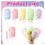 Pinkunn 5 Pcs Pastel Christmas Decorations Cotton Candy Ornaments Fake Cotton Candy Tree Picks Topper 10.63" Handcrafted Hanging Ornament for Xmas Theme Party Supplies New Year Gift - Retail: $34