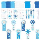 3sscha 40 Packs Snowflake Bookmarks Craft Kit for Kids - DIY Winter Christmas Art Crafts Make Your Own Snow Flakes Sticker Decor Set Handmade Artwork Project School Home Holiday Activity Party Favor