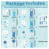 3sscha 40 Packs Snowflake Bookmarks Craft Kit for Kids - DIY Winter Christmas Art Crafts Make Your Own Snow Flakes Sticker Decor Set Handmade Artwork Project School Home Holiday Activity Party Favor