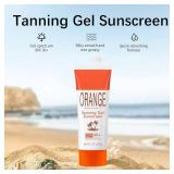 Orange Tanning Gel Sunscreen, Hydrating & Moisturizing Formula Sunscreen, Mineral-Oil Free, Water-Resistant, Travel Size, 3.12 Oz. (2) (1 Factory Sealed, 1 Half Full) - Retail: $10