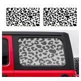 2PCS Universal Rear Window Leopard Cheetah Decals Fit for Most Car SUV Trucks,Matte Black Leopard Cheetah Exterior Vinyl Stickers with Free Installation Tools. - Retail: $20