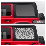 2PCS Universal Rear Window Leopard Cheetah Decals Fit for Most Car SUV Trucks,Matte Black Leopard Cheetah Exterior Vinyl Stickers with Free Installation Tools. - Retail: $20