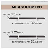 Expandable Rear Stove Gap Cover for Slide-In Ranges Stainless Steel, Black Powder Coated Adjustable Up to 32³ Dual Install Options (1.5 inch WIDE) - Retail: $30