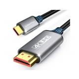 USB C to HDMI Cable 6Ft | 4K High-Speed USB 3.1 Type-C to HDMI Cord [Thunderbolt 3/4/5 Compatible] with MacBook, Galaxy S9 to S24, iPhone 15/16, iPad Pro, iMac, Surface