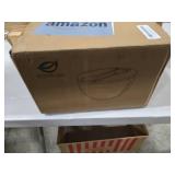 ECOHAGOU 11.3\" Extra Large Salad Serving Bowl Set with Wooden Lid&Utensils, 6.5Qt., Bamboo Fiber Salad Bowl with Servers for Kitchen, Lightweight Big Bowl for Mixing Salad,Fruit,Pasta - Matte White